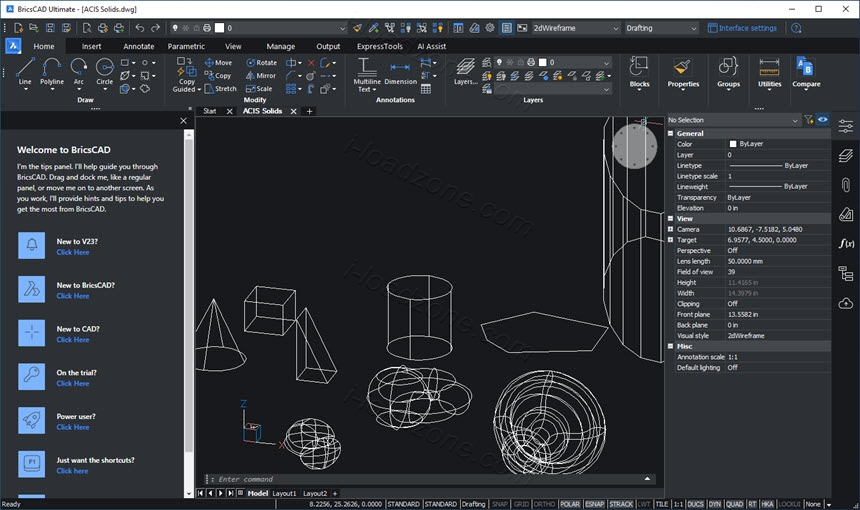 Bricsys BricsCAD Ultimate โปรแกรมเขียนแบบ CAD 2D / 3D ล่าสุด