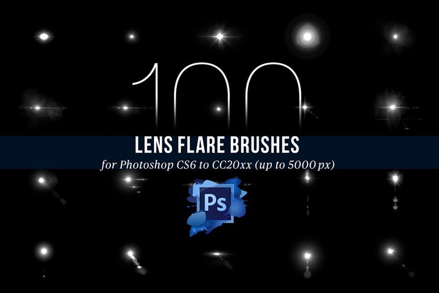 CreativeMarket – 100 PS Lens Flares Brushes Vol 2 ฟรี โปรแกรม
