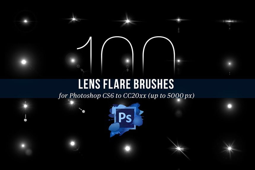 CreativeMarket – 100 PS Lens Flares Brushes Vol 2 ฟรี โปรแกรม
