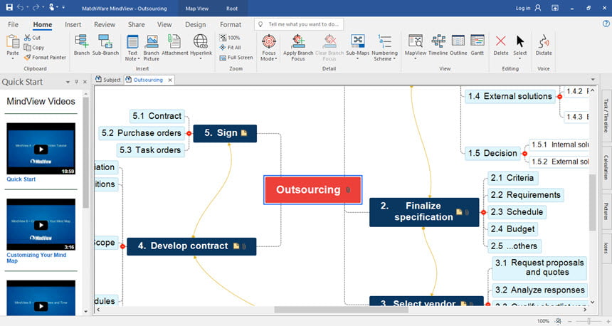 MatchWare MindView 9 ล่าสุด โปรแกรมทำ Mind Map