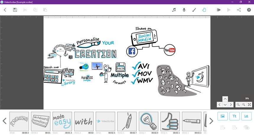 Sparkol Videoscribe PRO โปรแกรมทำวีดีโอ Whiteboard Animation ฟรี ล่าสุด