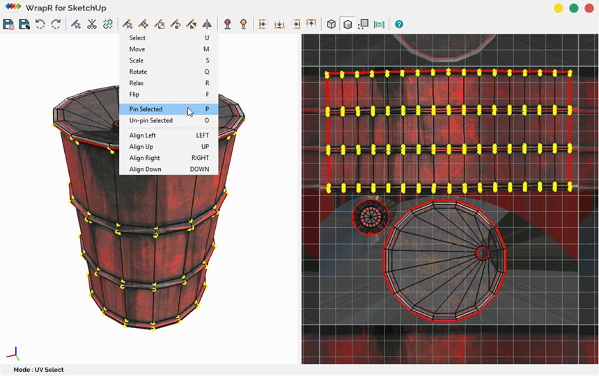 Wrap- .0 (x64) for SketchUp ปลั๊กอิน SketchUp สำหรับ ทำ UV mapping ฟรี โปรแกรม