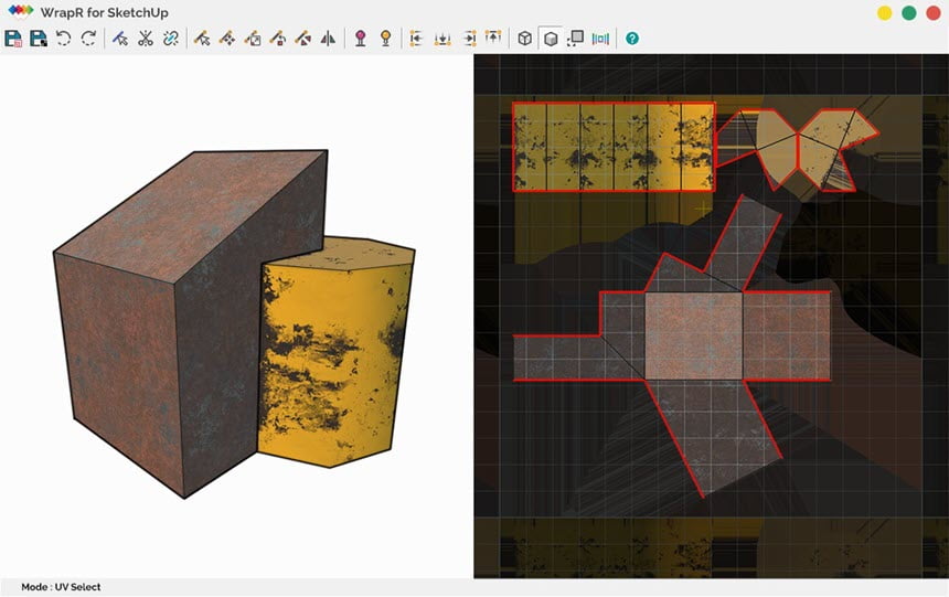 Wrap- .0 (x64) for SketchUp ปลั๊กอิน SketchUp สำหรับ ทำ UV mapping ฟรี โปรแกรม