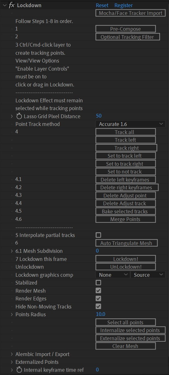 AEScript – Lockdown Win ปลั๊กอิน After Effects สำหรับ Track Warping Surfaces ฟรี ล่าสุด โปรแกรม