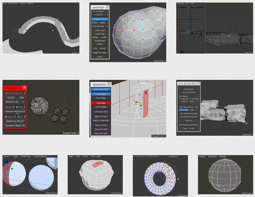 RappaTools for 3ds Max Advanced ToolBox MaxScript ปลั๊กอินเสริม 3DS MAX ฟรี ล่าสุด โปรแกรม