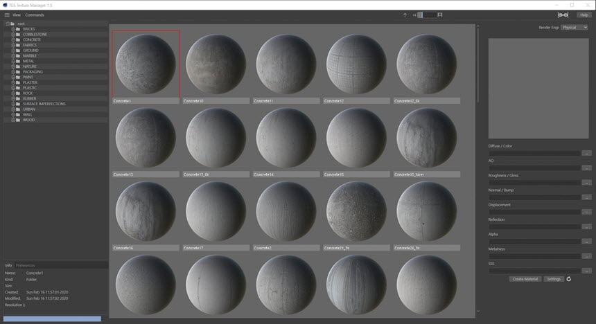 TGS Texture Manager for Cinema4D Win ปลั๊กอินเสริม Cinema 4D สำหรับ Import PBR textures ฟรี ล่าสุด โปรแกรม