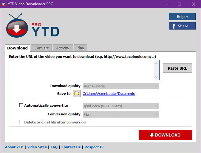 YTD Video Downloader Pro 5 ล่าสุด โปรแกรมดาวน์โหลด Youtube แปลงไฟล์ Youtube ฟรี