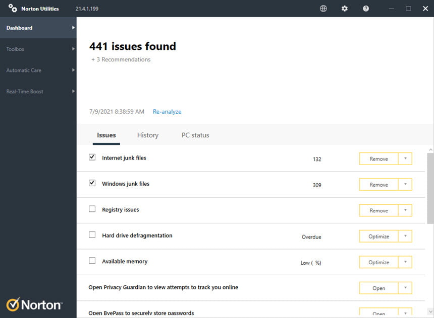 Norton Utilities Premium 21 ล่าสุด โปรแกรมเพิ่มประสิทธิภาพ PC