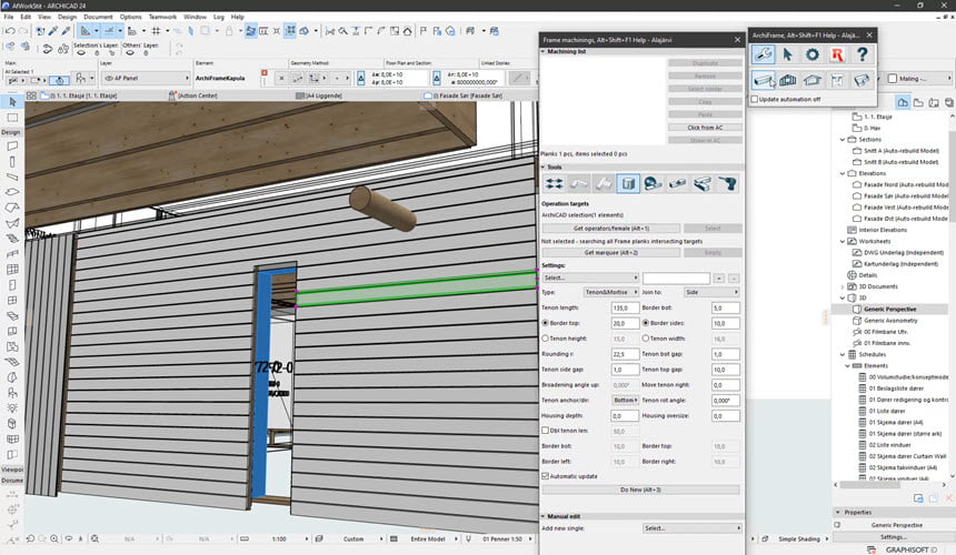 ArchiFrame 13 ล่าสุด for Archicad 26-27 ปลั๊กอิน ArchiCAD สำหรับงานโครงสร้างไม้ โปรแกรม