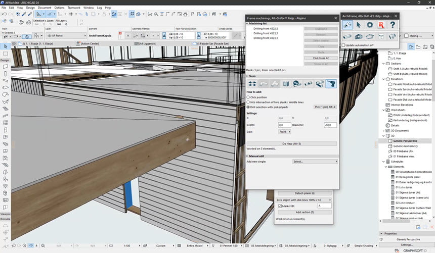ArchiFrame 13 ล่าสุด for Archicad 26-27 ปลั๊กอิน ArchiCAD สำหรับงานโครงสร้างไม้ โปรแกรม