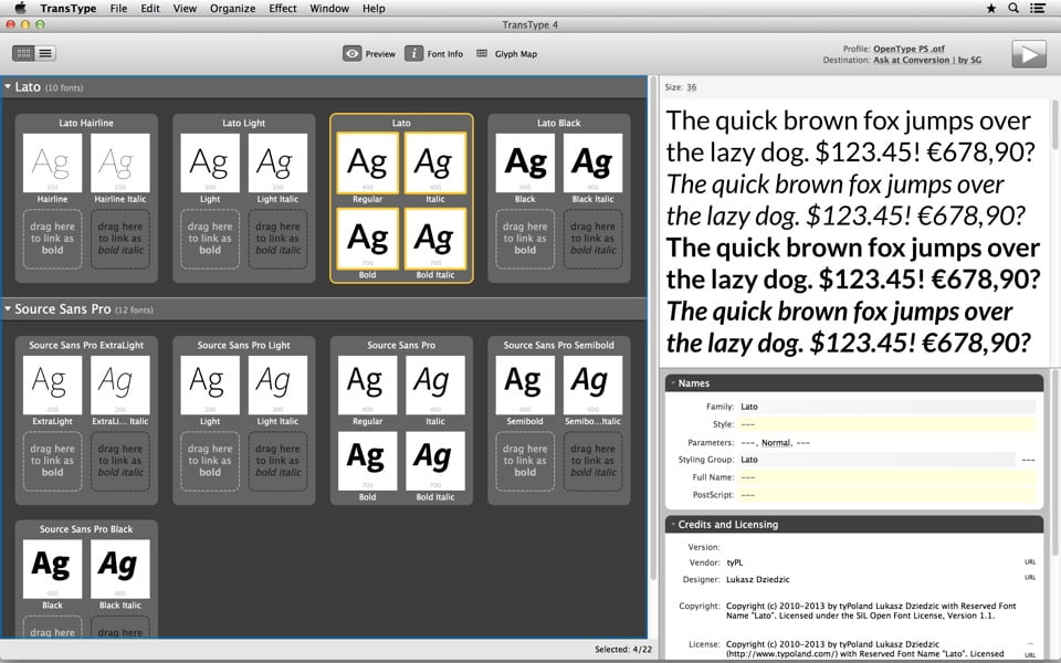 TransType 4 ล่าสุด โปรแกรม แปลงไฟล์ ฟอนต์ (font) อเนกประสงค์ ฟรี