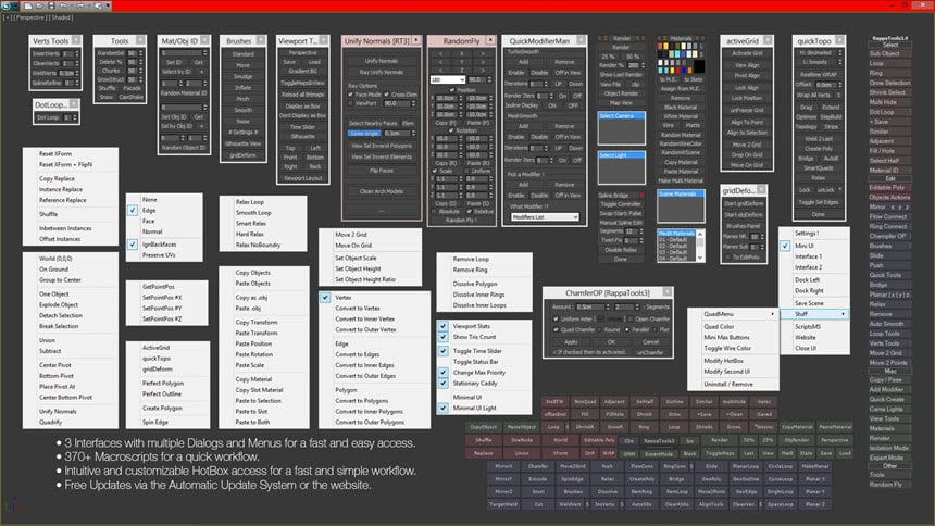 RappaTools for 3ds Max Advanced ToolBox MaxScript ปลั๊กอินเสริม 3DS MAX ฟรี ล่าสุด โปรแกรม