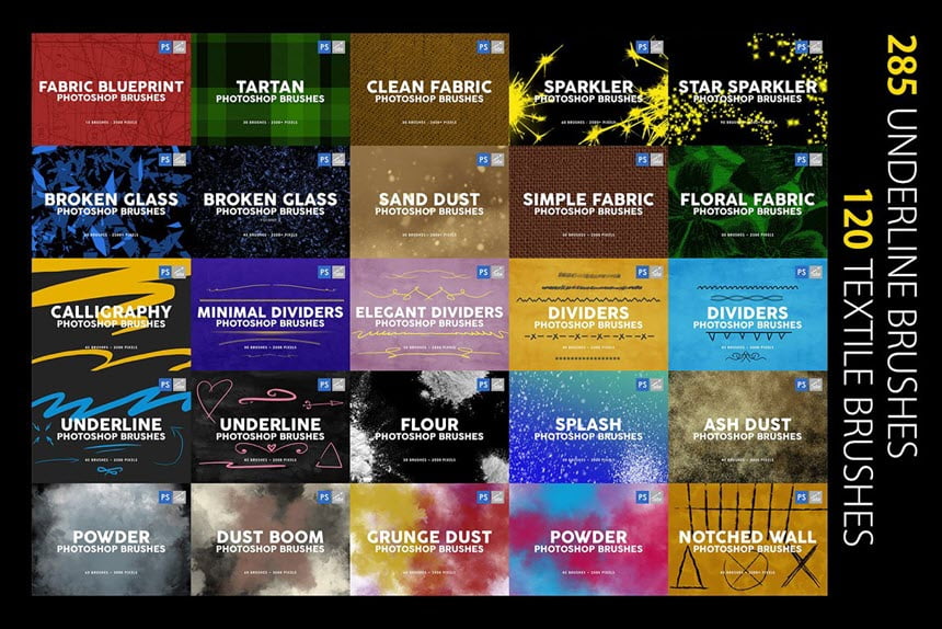 CREATIVE MARKET – 3000 PHOTOSHOP STAMP BRUSHES BUNDLE ชุดรวมแปรง STAMP BRUSHES สำหรับ PHOTOSHOP ฟรี โปรแกรม