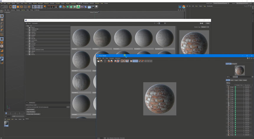 TGS Texture Manager for Cinema4D Win ปลั๊กอินเสริม Cinema 4D สำหรับ Import PBR textures ฟรี ล่าสุด โปรแกรม