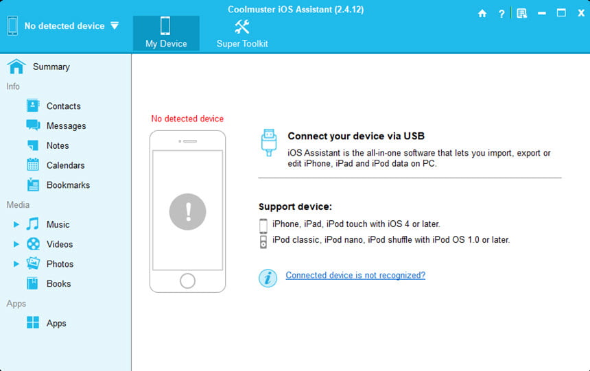 Coolmuster iOS Assistant 4 ล่าสุด โปรแกรมจัดการ iPhone / iPad / iPod อเนกประสงค์