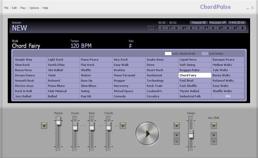 ChordPulse 2.6 โปรแกรมทำคอร์ดเพลง ส่งออกเป็นไฟล์ Midi ฟรี