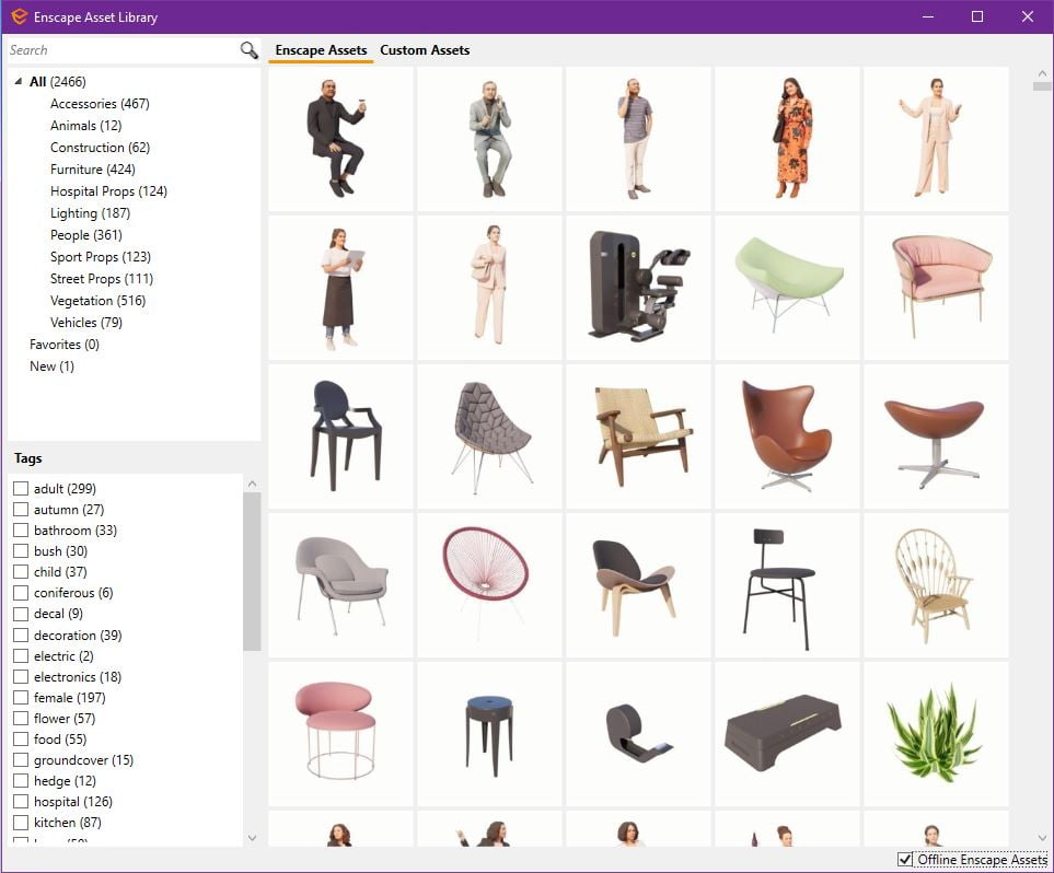 Enscape 3D พร้อม AssetsLibrary ปลั๊กอิน Render 3D ล่าสุด โปรแกรม