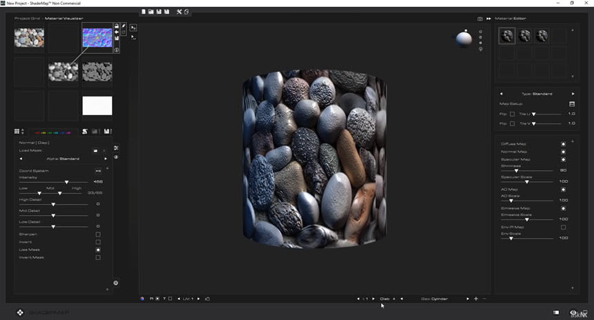 ShaderMap Pro 4 ล่าสุด (x64) โปรแกรม Generate Maps จาก Textures / 3D Models