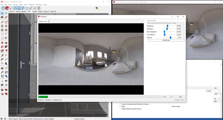 Unicorn Render (x64) for Sketchup ปลั๊กอิน SketchUp สำหรับ เรนเดอร์ 3D ฟรี ล่าสุด โปรแกรม