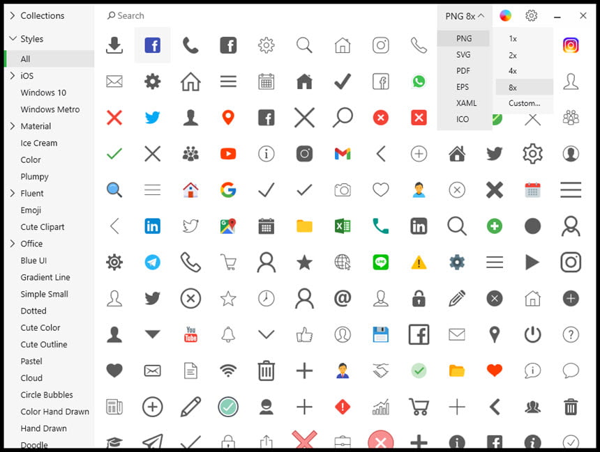 Pichon (Icons8) รวมไอคอน / โลโก้ เวกเตอร์ ล่าสุด โปรแกรม