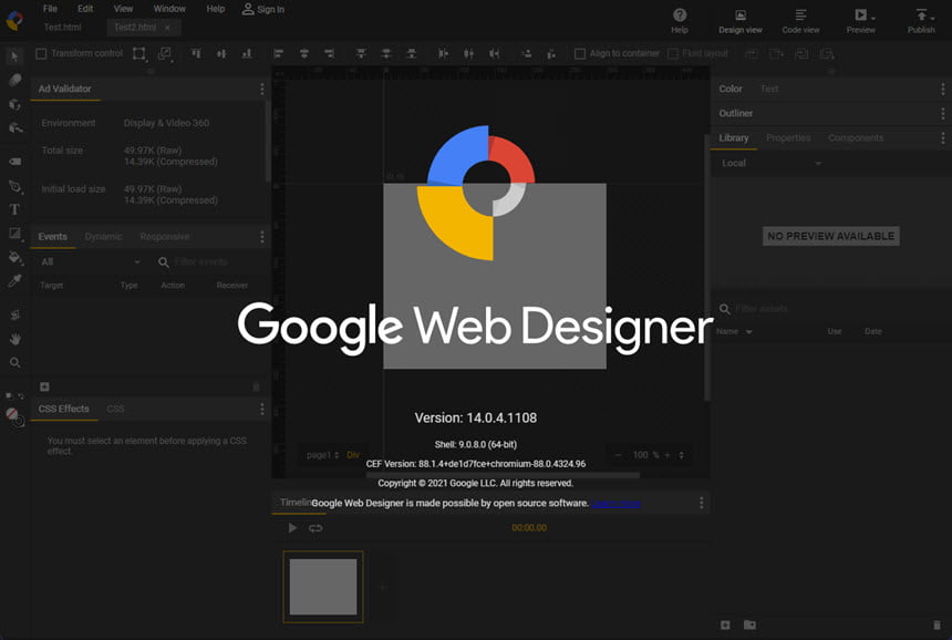 Google Web Designer 15 ล่าสุด สร้างแบนเนอร์โฆษณา HTML5 โปรแกรม
