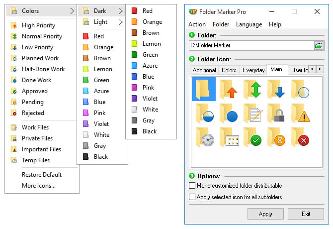 Folder Marker Pro 4 ล่าสุด โปรแกรม ปรับแต่งโฟลเดอร์ เปลี่ยนสี เปลี่ยนไอคอน ฟรี