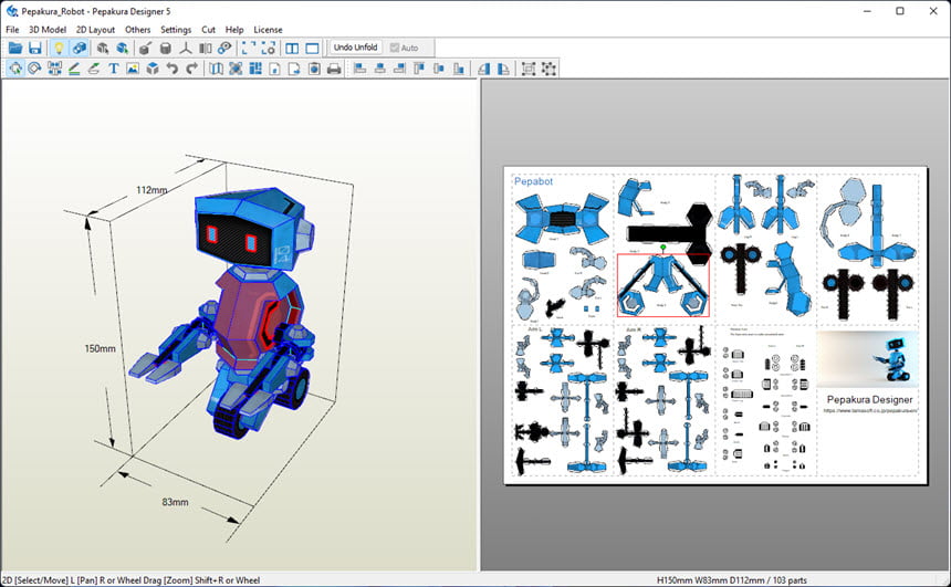 Pepakura Designer 6 ล่าสุด โปรแกรมสร้าง Papercraft