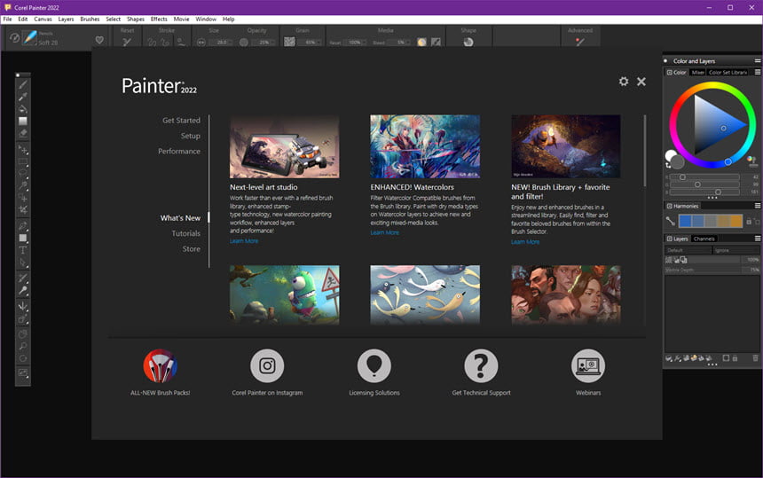 Corel Painter 2022 ล่าสุด โปรแกรมวาดรูป ลงสีภาพ สร้างงานศิลปะ ฟรี