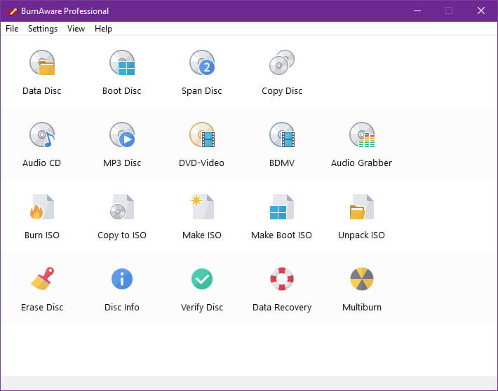 BurnAware Professional / Premium 19.1 + Portable โปรแกรมไรท์แผ่น CD/DVD และบลูเรย์อเนกประสงค์ ใช้งานง่าย เบาเครื่อง