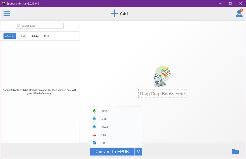 Epubor Ultimate Converter โปรแกรมแปลงไฟล์ eBook อเนกประสงค์ ฟรี ล่าสุด
