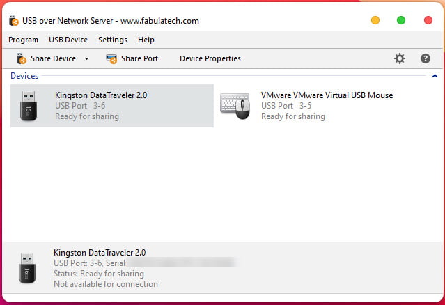 USB over Network (Server & ล่าสุด; Client) โปรแกรม แชร์อุปกรณ์ USB ระยะไกลผ่านเครือข่าย ฟรี