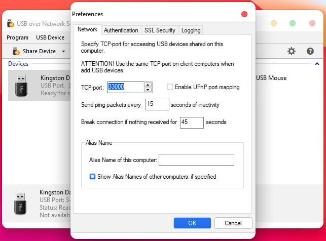 USB over Network (Server & ล่าสุด; Client) โปรแกรม แชร์อุปกรณ์ USB ระยะไกลผ่านเครือข่าย ฟรี