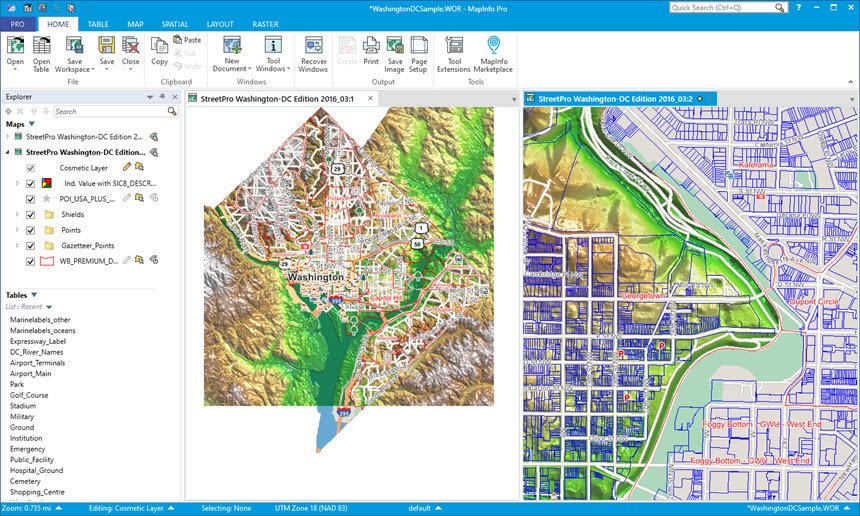 MapInfo Pro (x64) โปรแกรม ระบบข้อมูลทางภูมิศาสตร์ ฟรี ล่าสุด
