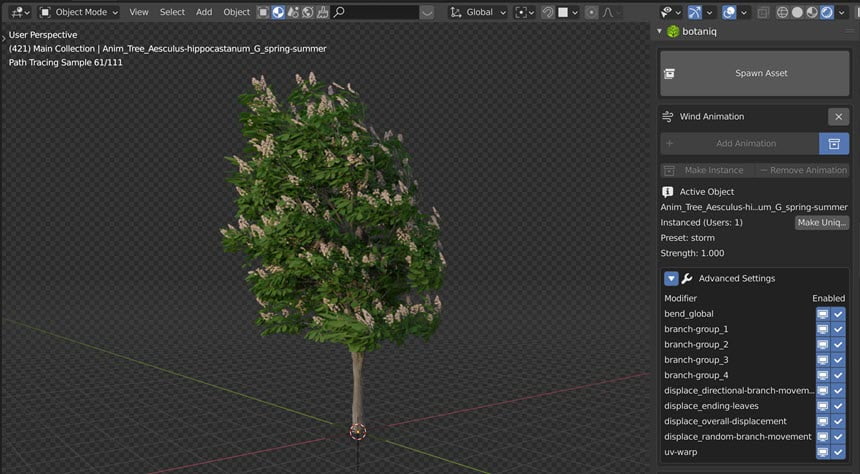 BLENDER MARKET – BOTANIQ 6.8 คลังต้นไม้ ใบหญ้า สำหรับ BLENDER โปรแกรม