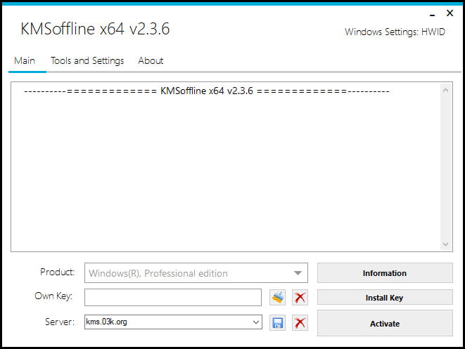 KMSOffline 2 ล่าสุด โปรแกรม Activate Windows / Office