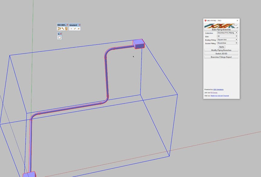 VBO Piping Pro for Sketchup ปลั๊กอินสร้างระบบท่อ Sketchup ล่าสุด โปรแกรม