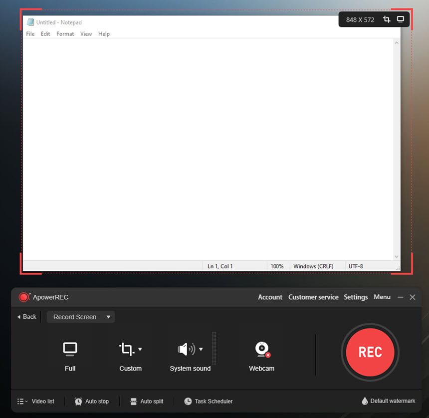 ApowerREC 1 ล่าสุด โปรแกรมบันทึกหน้าจอ ใช้ง่าย
