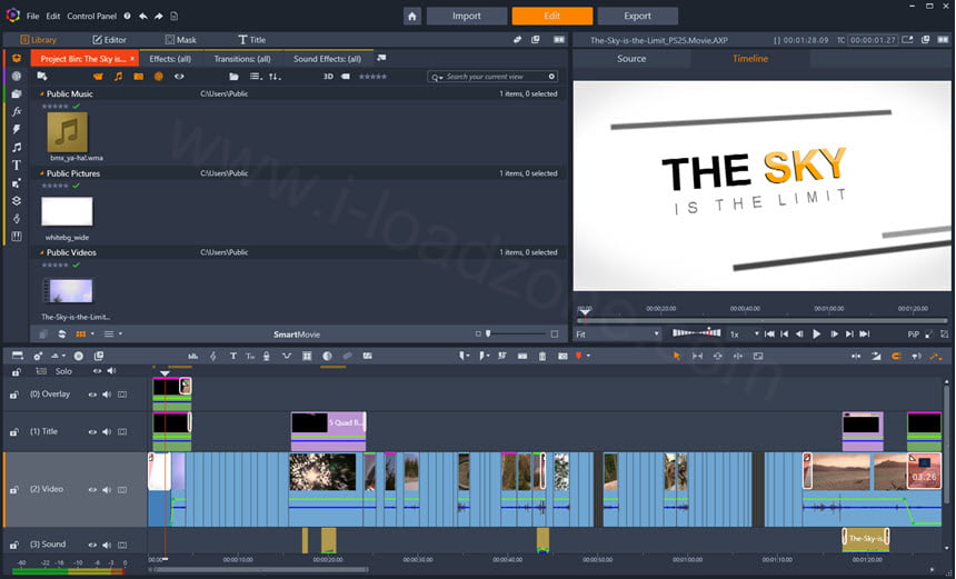 Pinnacle Studio Ultimate 25 ล่าสุด (x64) โปรแกรมตัดต่อวิดีโอ แบบครบวงจร ฟรี