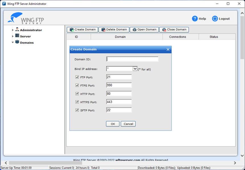 Wing FTP Server Corporate 7 ล่าสุด โปรแกรม FTP Server ฟรี