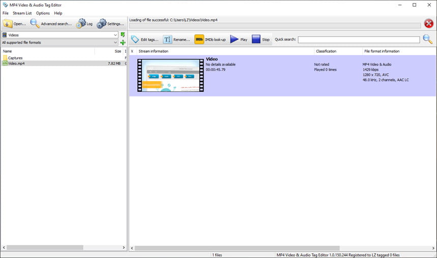 3delite MP4 Video and Audio Tag Editor 1 ล่าสุด โปรแกรมแก้ไขแท็ก MP4