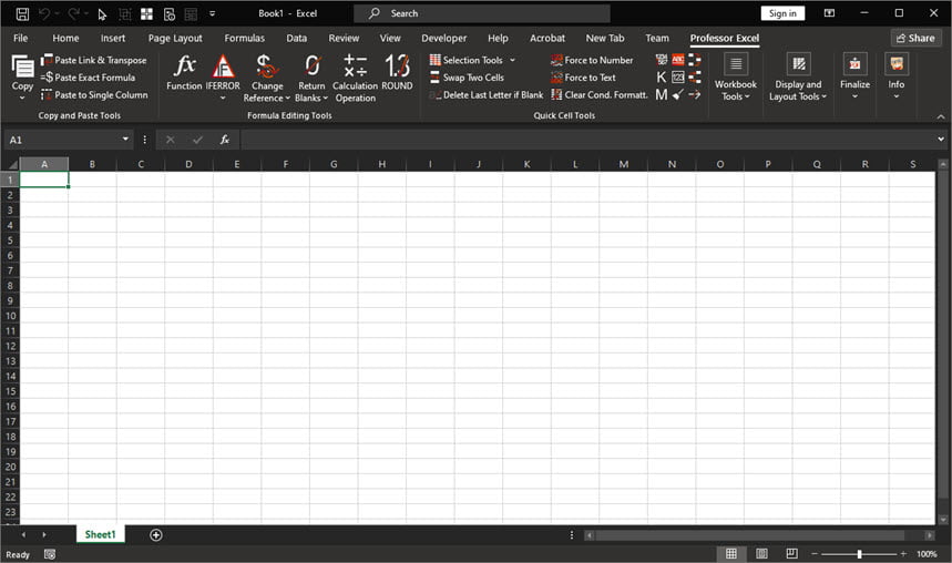 Professor Excel Tools 3.1 Premium ปลั๊กอิน Excel รวมสูตรและฟังก์ชั่นเจ๋งๆ มากมาย ฟรี โปรแกรม