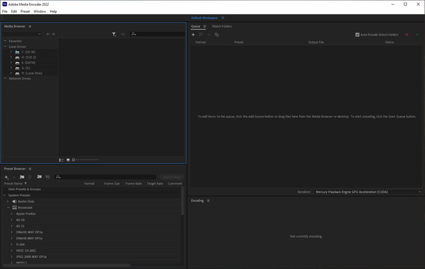 Adobe Media Encoder 2025 ล่าสุด โปรแกรมเรนเดอร์วิดีโอ