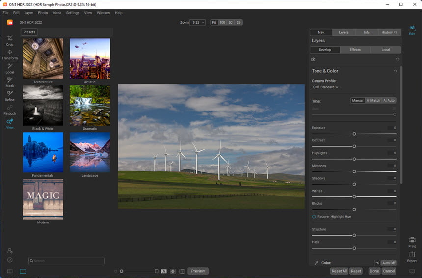 ON1 HDR 2023 ล่าสุด.1 โปรแกรมแต่งรูปภาพ HDR