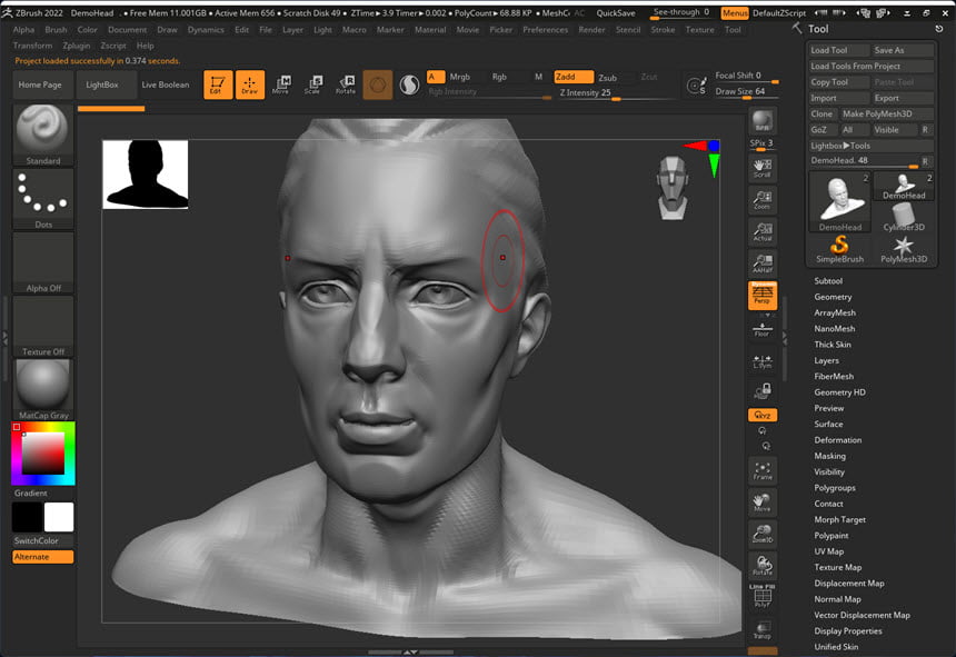 Pixologic ZBrush 2022 ล่าสุด ออกแบบโมเดล ปั้นประติมากรรม 3D โปรแกรม