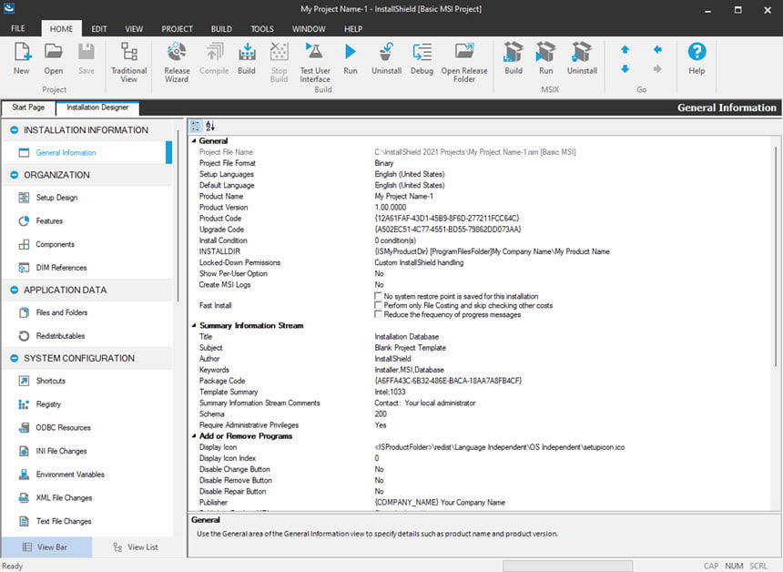 InstallShield 2021 ล่าสุด Premier Edition 27 โปรแกรมสร้างไฟล์ Setup
