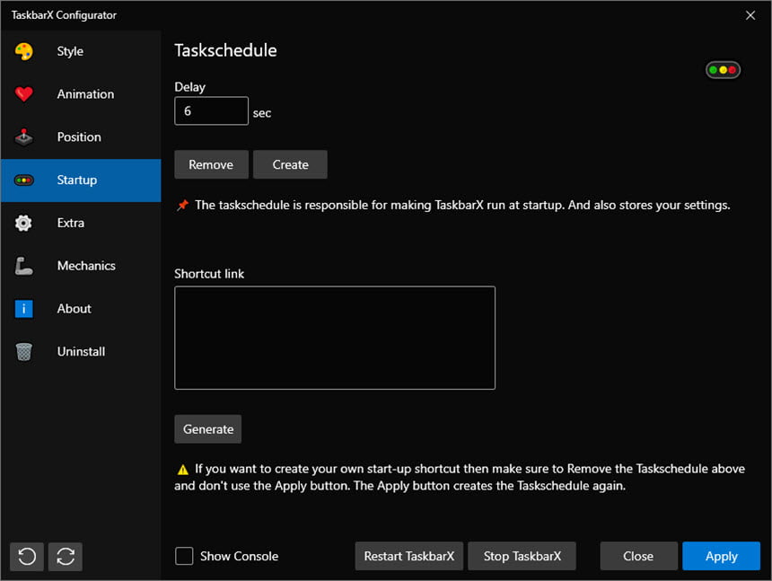 TaskbarX 1 ล่าสุด โปรแกรมปรับแต่ง Taskbar Windows 10 / 11
