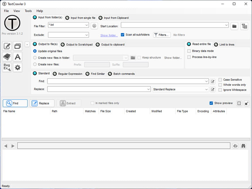 TextCrawler Pro 3 ล่าสุด โปรแกรม Find & Replace ข้อความ ขั้นสูง ฟรี