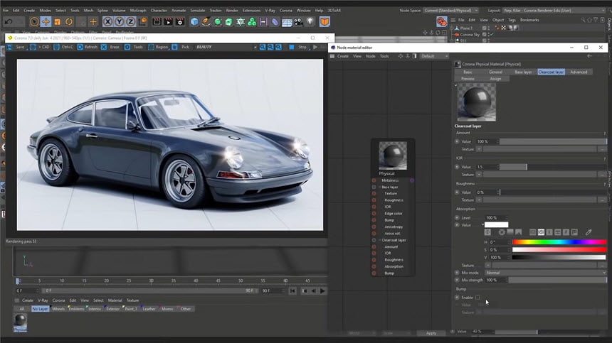 Corona Renderer 7 Hotfix 2 for Cinema 4D - พร้อม MaterialLibrary ปลั๊กอินเรนเดอร์ 3D ฟรี โปรแกรม