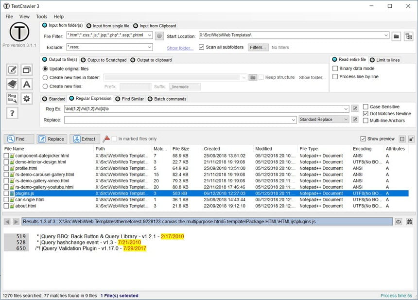 TextCrawler Pro 3 ล่าสุด โปรแกรม Find & Replace ข้อความ ขั้นสูง ฟรี