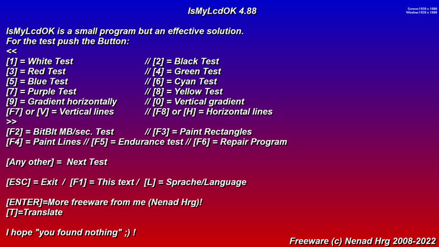 IsMyLcdOK 6.21 โปรแกรมเช็คจุดหน้าจอคอมพิวเตอร์ Dead Pixel อัจฉริยะ